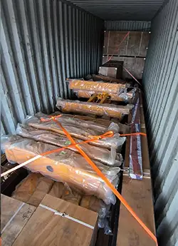 Inside of the containers for delivery of the overhead bridge crane kit 