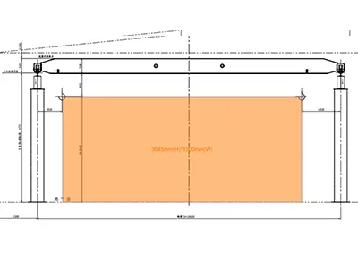Low Headroom Single Girder Overhead Crane: Also covers a width range of 8300 mm for extreme positions.