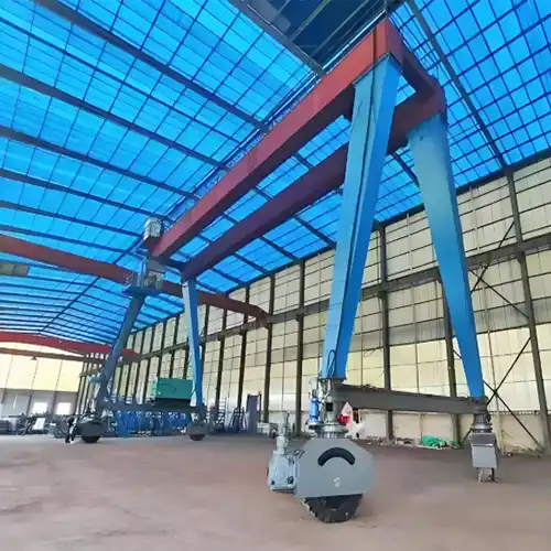 double girder gantry goliath crane with rubber tyred wheels for indoor workshop and warehouse material handling 