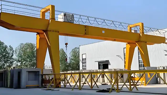 double girder gantry crane 20 ton for outdoor use with cantilever design for concrete precasting components handling 