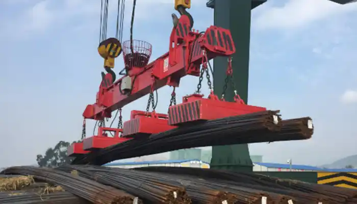 Electromagnetic gantry crane for outdoor steel loads handling 
