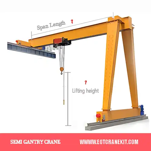 Semi gantry crane main specifications affect your crane price 