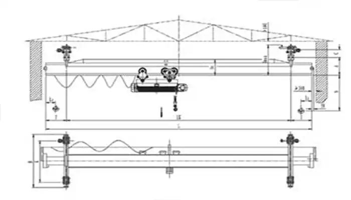 Underhung bridge crane design drawing