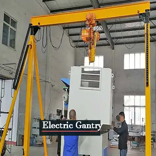 Electric adjustable height gantry cranes