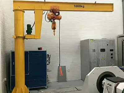 Indoor floor mounted jib cranes