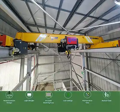 European Style Single Girder Top Running Crane Specs 1 to 20 Ton