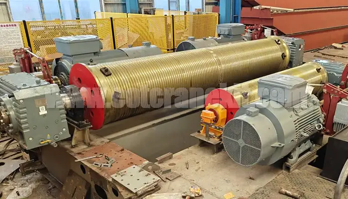 heavy duty open winch trolley and frame under construction 