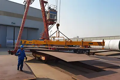 15 ton gantry crane with magnetic spreader for steel plate handling 