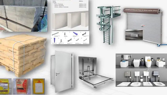 Construction Materials that needs to be handled by small portable gantry cranes