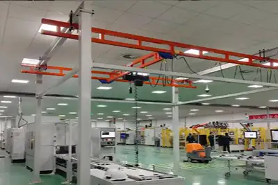 Light duty workstation overhead cranes