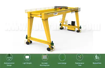 A frame double girder goliath crane