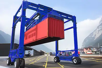 Rubber Tyred Straddle Carrier Crane 30 Ton to 50 Ton