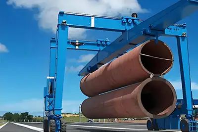 Steel indusstrial carrier crane for large steel pipe handling 