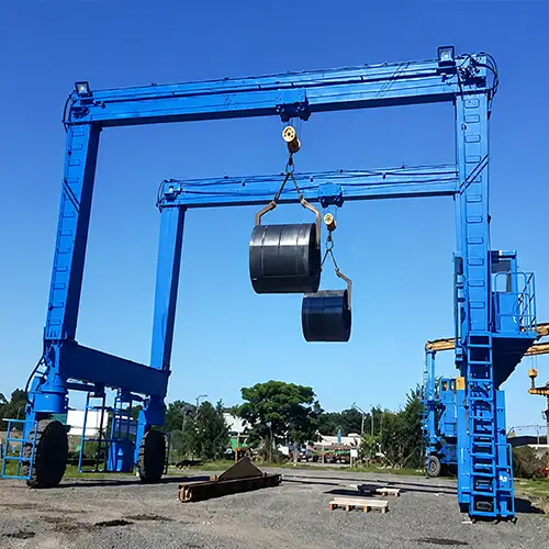 rubber tyred gantry crane for steel coil handling 