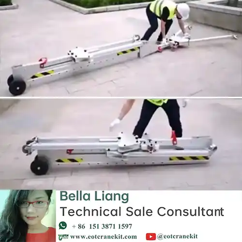 Folding Operation of 1000kg Foldable Gantry Crane for Maintenance & Repair Jobs