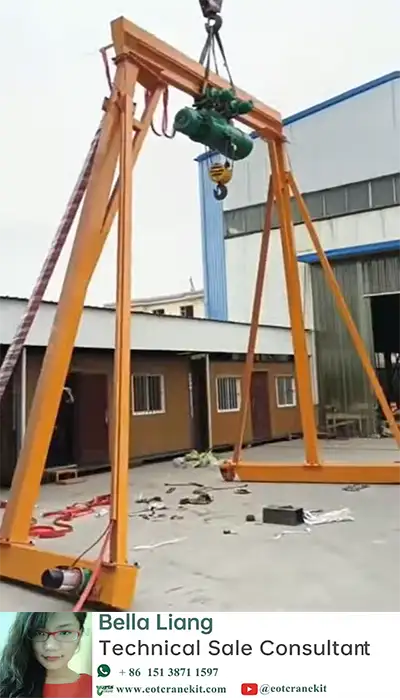 10 ton portable gantry crane installation or assembly 