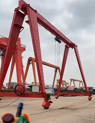 16 ton gantry crane with ruber tyred wheel travelling 