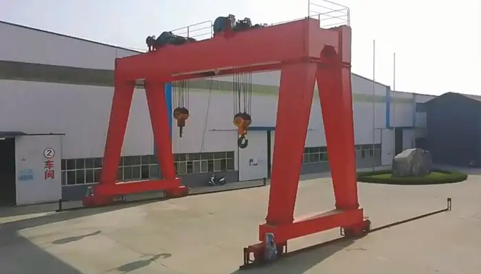 heavy lifting double girder portal gantry crane with open winch trolley