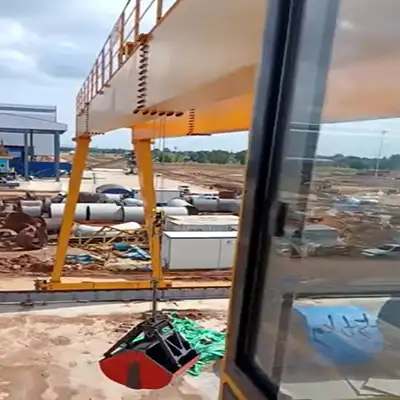 10 Ton Gantry Crane with Clamshell Grab Bucket | Installation & Commissioning