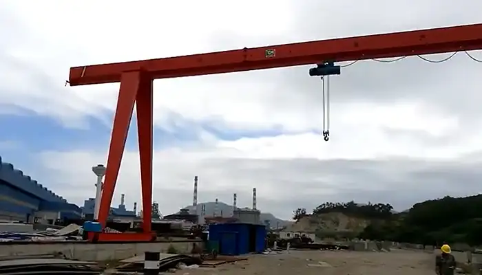 10 ton single girder portal gantry crane with single cantilever design