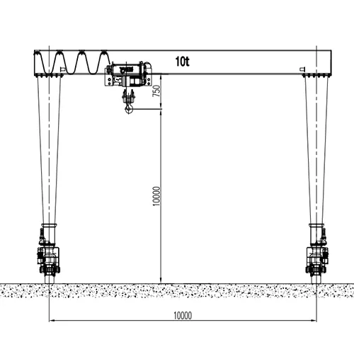 10 Ton RTG Crane Drawing | 10m Span & 10m Lift A5