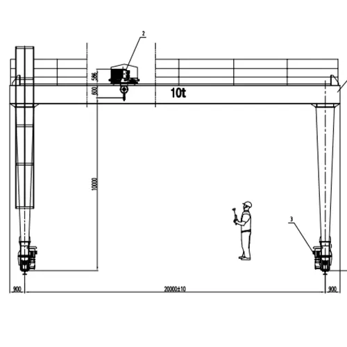 YT-MGO 10t Double Girder Gantry Crane Drawing - MGO 10-20 A5