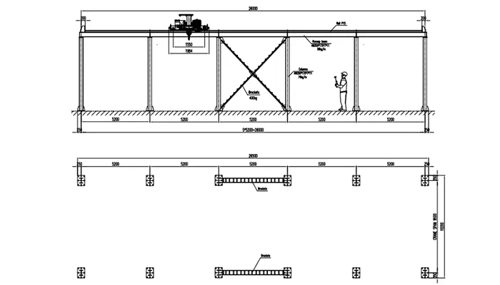 5 Ton YT-HD Single Girder Overhead Crane with Complete Freestanding Steel Structure