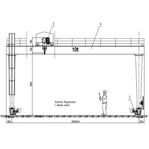 YT-MGO 10t Double Girder Gantry Crane Drawing - MGO10-20 A5