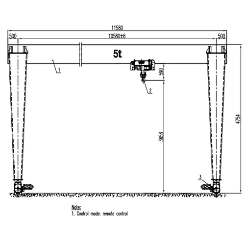 Gantry Crane 5 Ton Compact Indoor Gantry Crane - MHO S10.58m H3.658m 